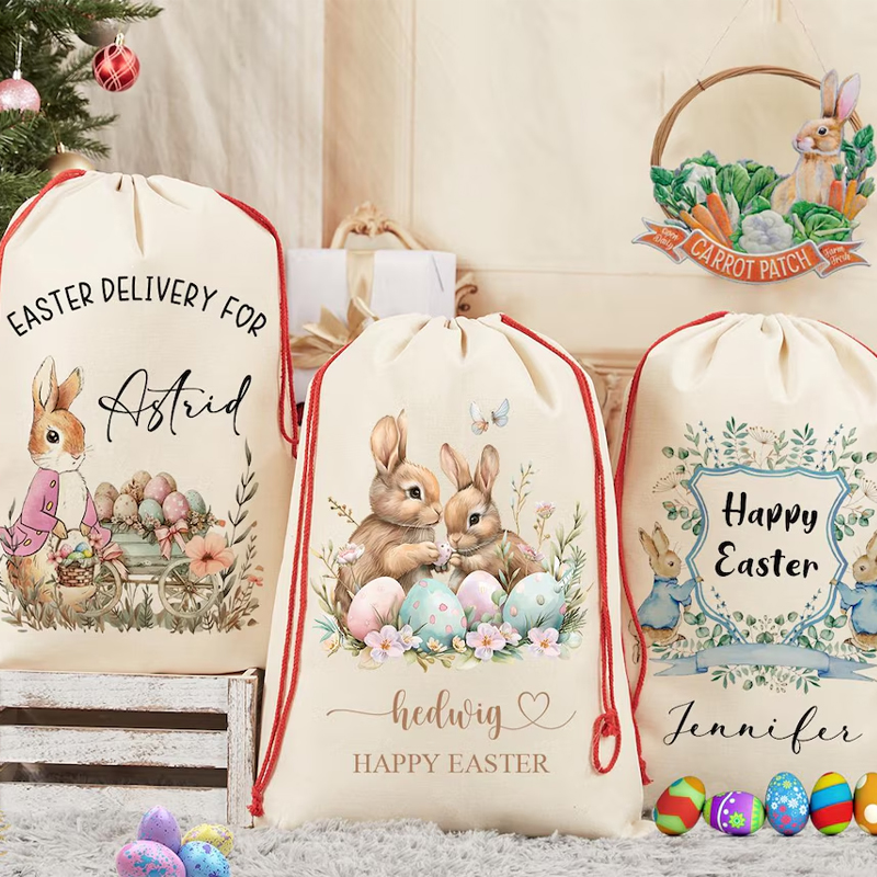 Party Games Name - Tas Hadiah Kelinci Paskah dengan Nama